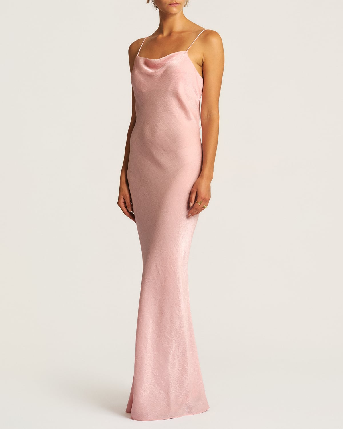 Shiny Slip Dress, Dusty Pink. Image #4