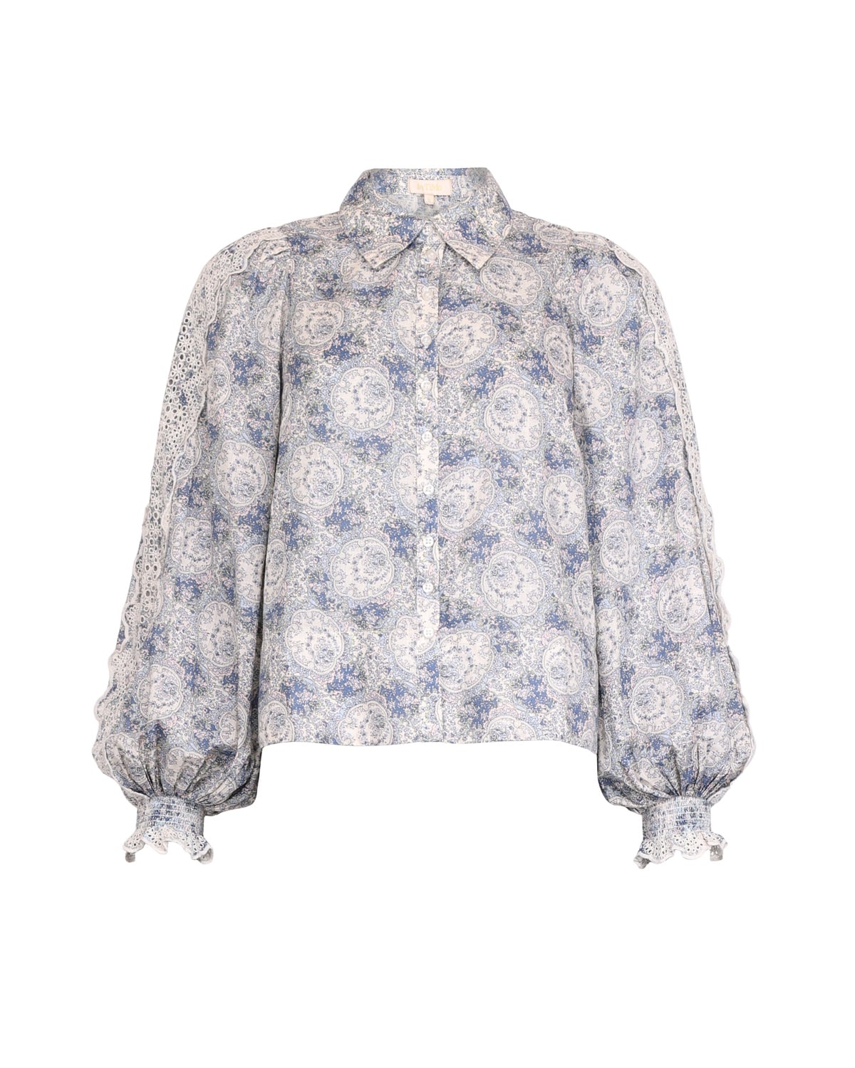Cotton Slub Shirt, Blue Paisley. Image #1