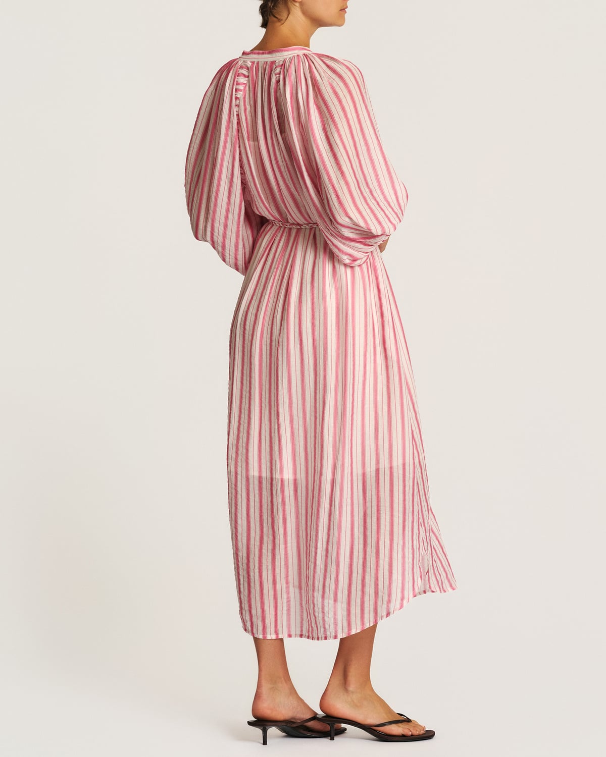 Bohemian Shift Dress, Pink Stripes. Image #3